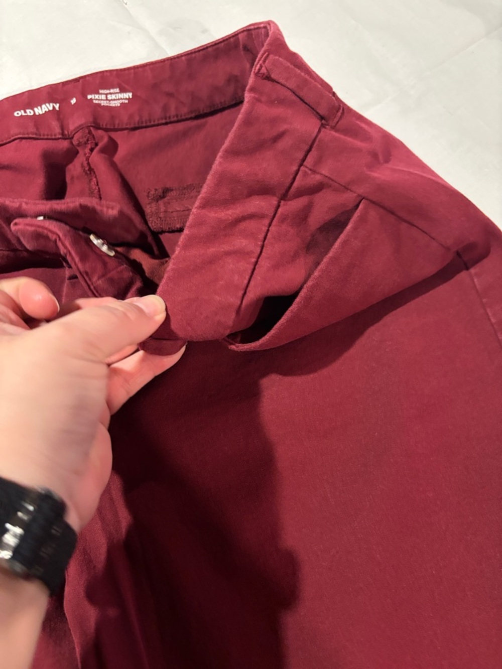 Old Navy Pixie Skinny High-Rise Pants - Burgundy - Picture 3 of 4